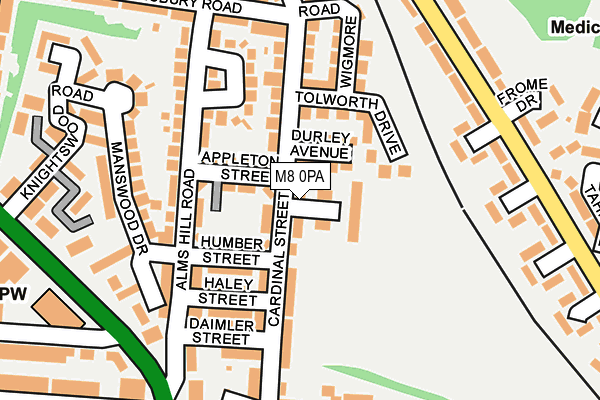 M8 0PA map - OS OpenMap – Local (Ordnance Survey)