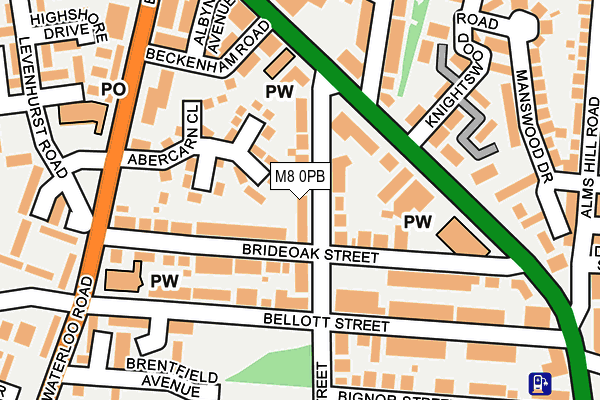 M8 0PB map - OS OpenMap – Local (Ordnance Survey)