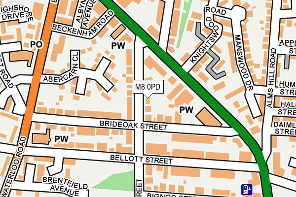 M8 0PD map - OS OpenMap – Local (Ordnance Survey)