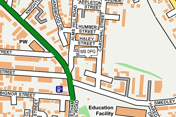 M8 0PG map - OS OpenMap – Local (Ordnance Survey)