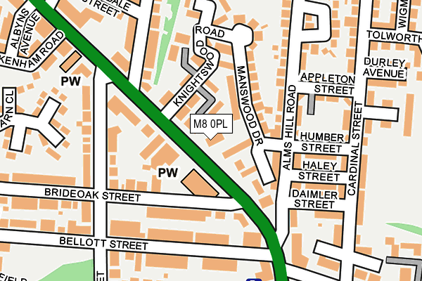 M8 0PL map - OS OpenMap – Local (Ordnance Survey)