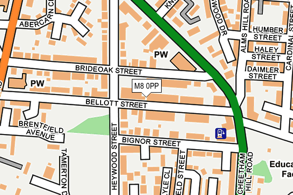 M8 0PP map - OS OpenMap – Local (Ordnance Survey)