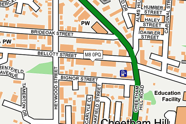 M8 0PQ map - OS OpenMap – Local (Ordnance Survey)