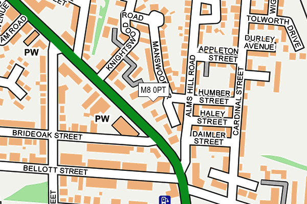 M8 0PT map - OS OpenMap – Local (Ordnance Survey)