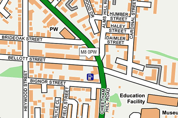 M8 0PW map - OS OpenMap – Local (Ordnance Survey)