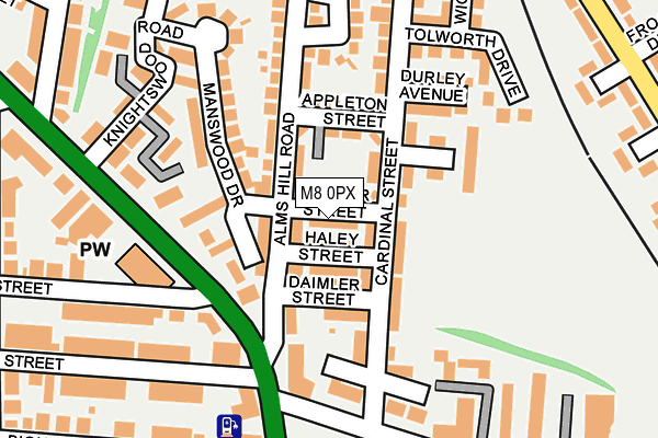 M8 0PX map - OS OpenMap – Local (Ordnance Survey)