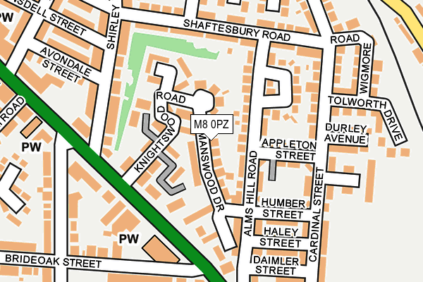 M8 0PZ map - OS OpenMap – Local (Ordnance Survey)