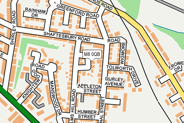 M8 0QB map - OS OpenMap – Local (Ordnance Survey)