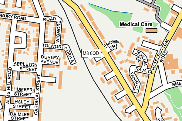 M8 0QD map - OS OpenMap – Local (Ordnance Survey)