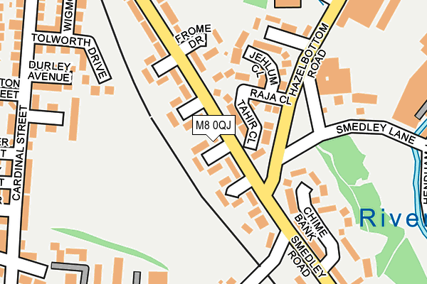 M8 0QJ map - OS OpenMap – Local (Ordnance Survey)