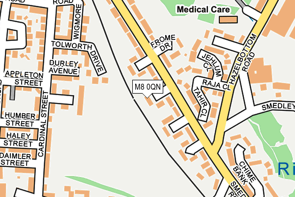 M8 0QN map - OS OpenMap – Local (Ordnance Survey)