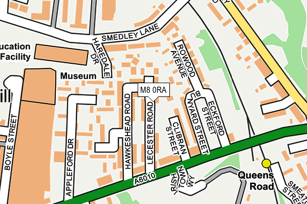 M8 0RA map - OS OpenMap – Local (Ordnance Survey)