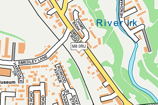 M8 0RU map - OS OpenMap – Local (Ordnance Survey)