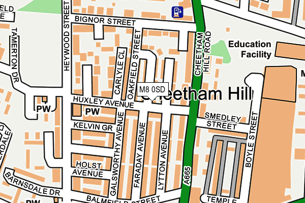 M8 0SD map - OS OpenMap – Local (Ordnance Survey)