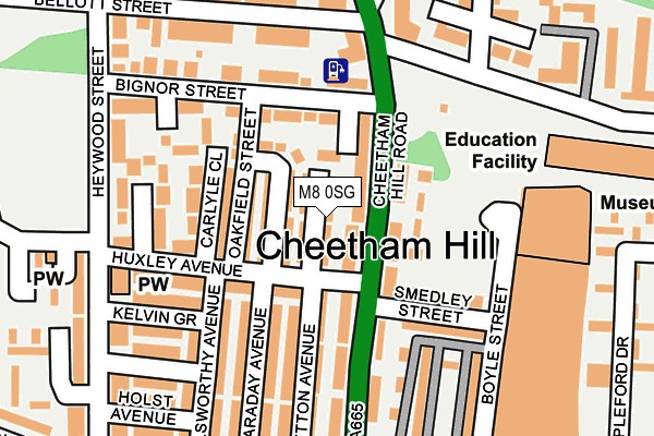 M8 0SG map - OS OpenMap – Local (Ordnance Survey)