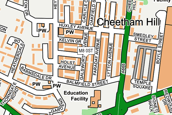 M8 0ST map - OS OpenMap – Local (Ordnance Survey)