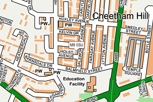 M8 0SU map - OS OpenMap – Local (Ordnance Survey)