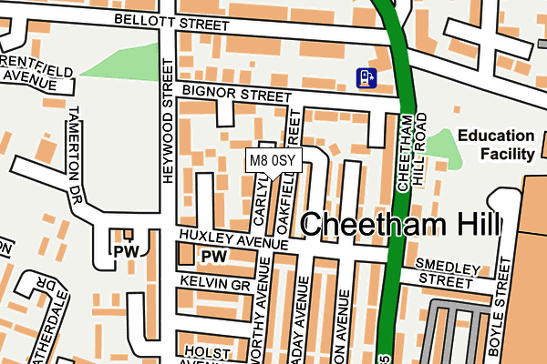 M8 0SY map - OS OpenMap – Local (Ordnance Survey)