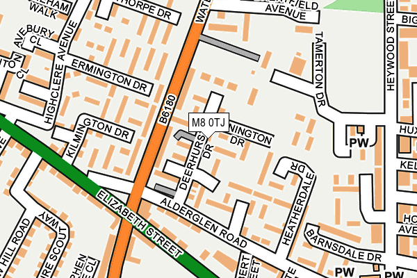 M8 0TJ map - OS OpenMap – Local (Ordnance Survey)