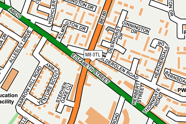 M8 0TL map - OS OpenMap – Local (Ordnance Survey)