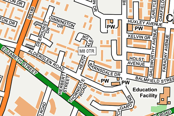 M8 0TR map - OS OpenMap – Local (Ordnance Survey)