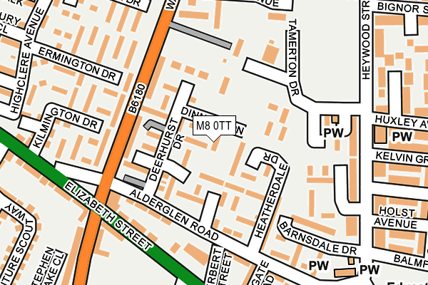 M8 0TT map - OS OpenMap – Local (Ordnance Survey)