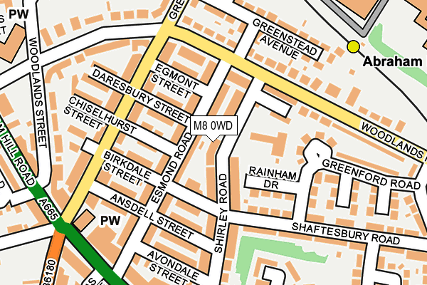 M8 0WD map - OS OpenMap – Local (Ordnance Survey)