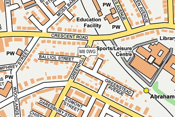 M8 0WG map - OS OpenMap – Local (Ordnance Survey)