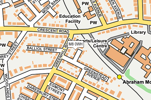 M8 0WH map - OS OpenMap – Local (Ordnance Survey)