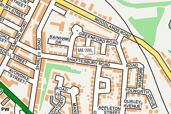 M8 0WL map - OS OpenMap – Local (Ordnance Survey)