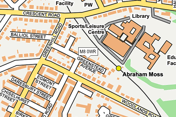 M8 0WR map - OS OpenMap – Local (Ordnance Survey)