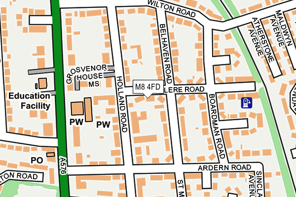 M8 4FD map - OS OpenMap – Local (Ordnance Survey)