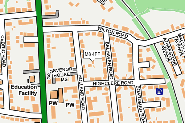 M8 4FF map - OS OpenMap – Local (Ordnance Survey)