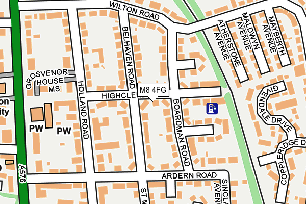 M8 4FG map - OS OpenMap – Local (Ordnance Survey)