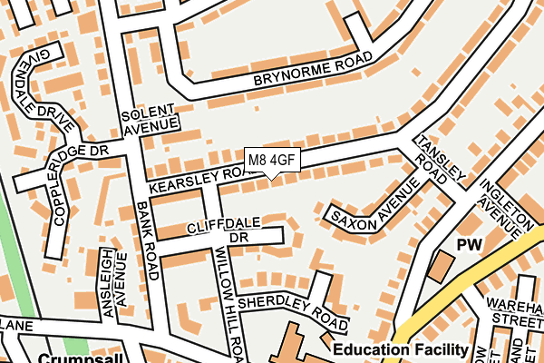 M8 4GF map - OS OpenMap – Local (Ordnance Survey)