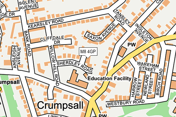 M8 4GP map - OS OpenMap – Local (Ordnance Survey)