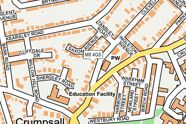 M8 4GS map - OS OpenMap – Local (Ordnance Survey)