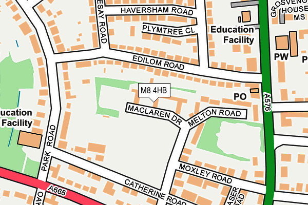 M8 4HB map - OS OpenMap – Local (Ordnance Survey)