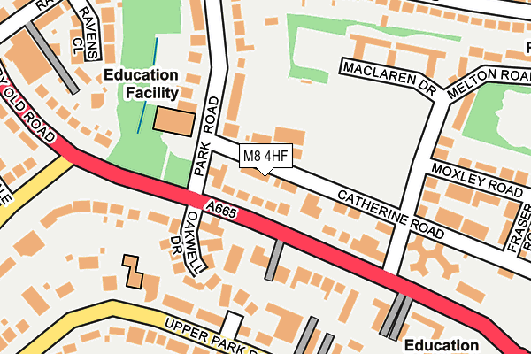 M8 4HF map - OS OpenMap – Local (Ordnance Survey)