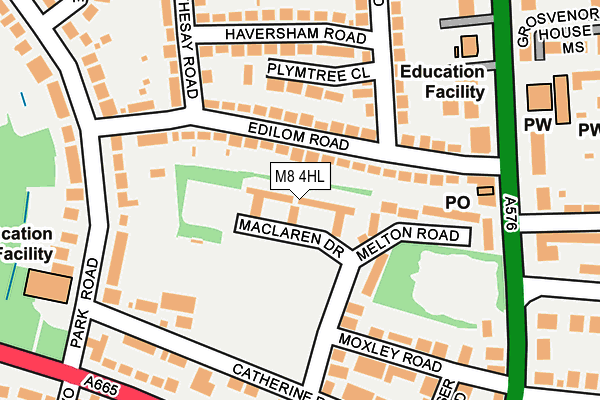 M8 4HL map - OS OpenMap – Local (Ordnance Survey)