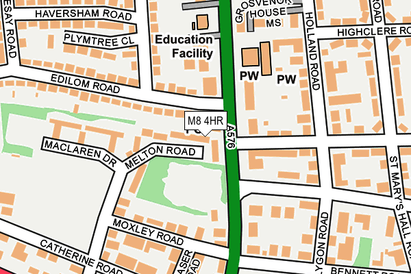 M8 4HR map - OS OpenMap – Local (Ordnance Survey)