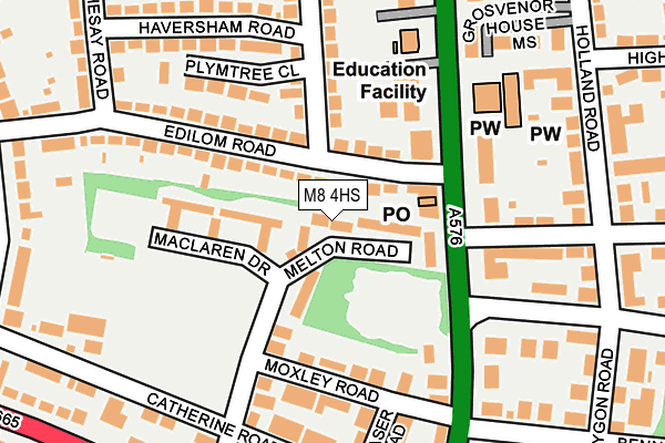 M8 4HS map - OS OpenMap – Local (Ordnance Survey)