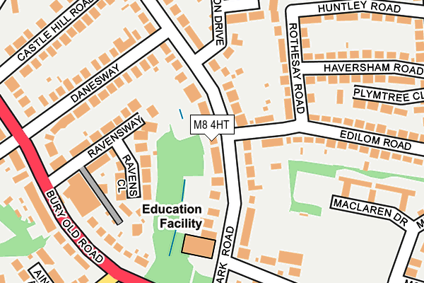 M8 4HT map - OS OpenMap – Local (Ordnance Survey)