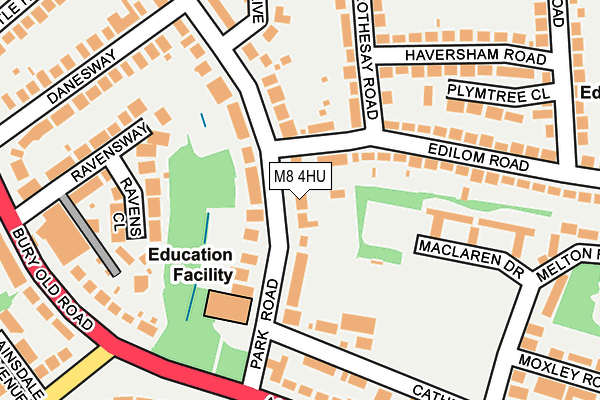 M8 4HU map - OS OpenMap – Local (Ordnance Survey)