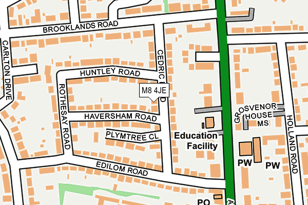 M8 4JE map - OS OpenMap – Local (Ordnance Survey)