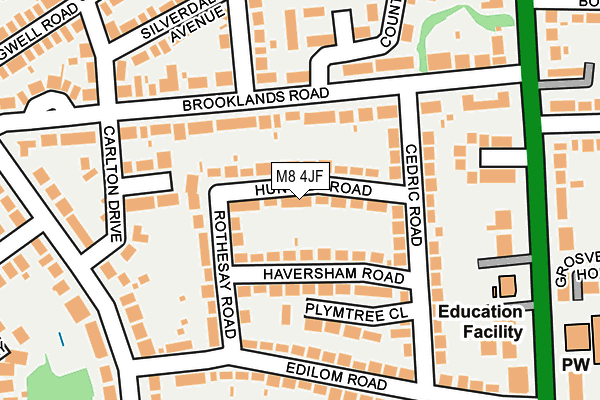 M8 4JF map - OS OpenMap – Local (Ordnance Survey)