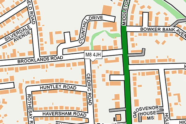 M8 4JH map - OS OpenMap – Local (Ordnance Survey)