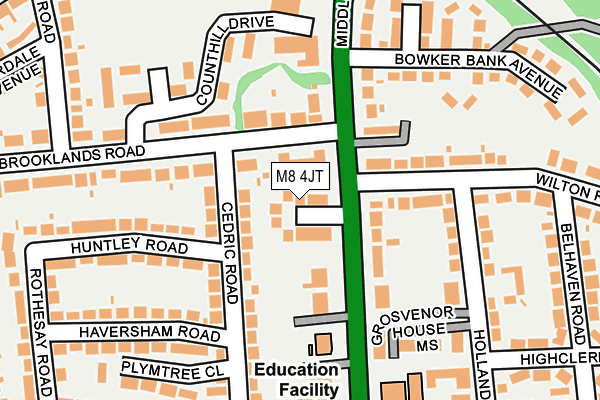 M8 4JT map - OS OpenMap – Local (Ordnance Survey)