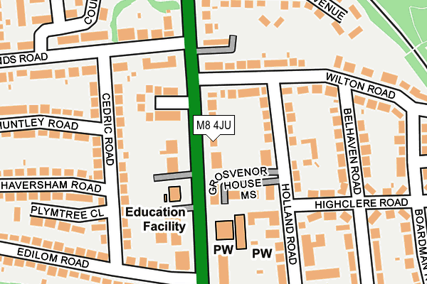 M8 4JU map - OS OpenMap – Local (Ordnance Survey)