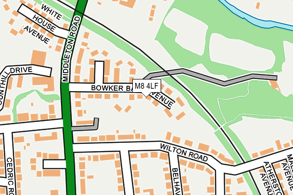 M8 4LF map - OS OpenMap – Local (Ordnance Survey)